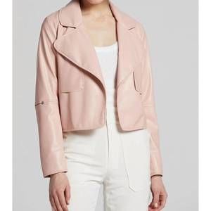 NEW ADROIT ATELIER ninon short leather jacket in soft pink
